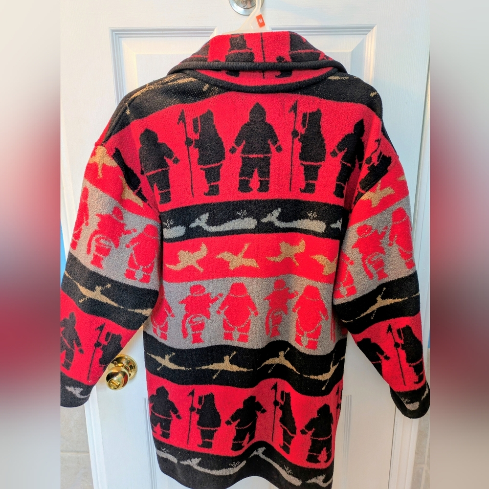 NEW, Tundra Canada Wool Vintage Cardigan With Indigenous Inspired Pattern NWT - Picture 3 of 12